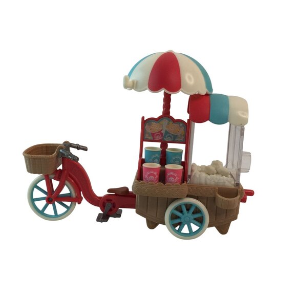 Sylvanian Families Calico Critters Popcorn Delivery Trike Lamb Figure Bicyle - Picture 6 of 14